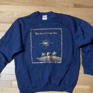 Vintage 80s Wise Man Still Seek Him Sweatshirt Mens XLarge